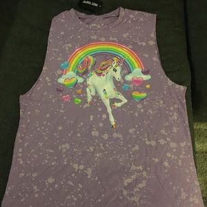 Lisa Frank Lavender Splatter Unicorn Tank